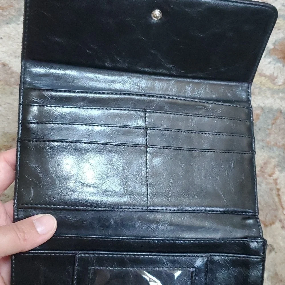 Kate Spade suede leather tri fold wallet